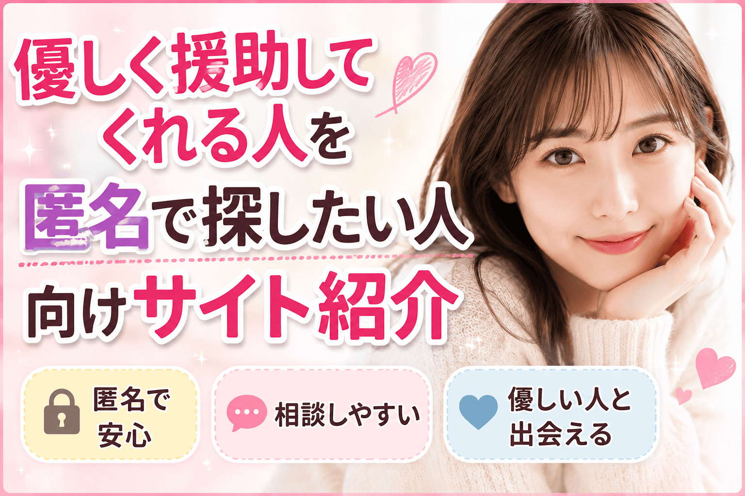 優しく援助してくれる人を匿名で探したい人向けサイト紹介